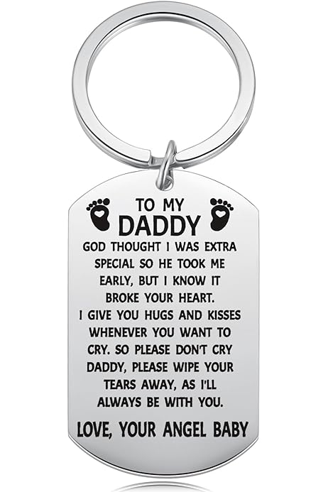 Angel Baby Personalized Miscarriage Keepsake For Dad Dog Tag