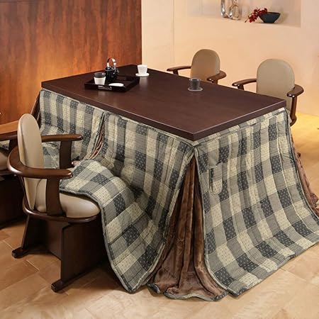 Amazon 椅子用こたつテーブル 2点セット 長方形 150 90cm こたつ本体 専用布団 しじら織り ザ モール 介護用ベッドテーブル
