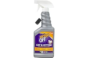 URINEOFF Urine Off Kitten & Cat Odor & Stain Remover | Fresh Scent Carpet Cleaner Spray | Bio Enzymatic Stain & Urine Odor Eliminator | Pet Safe Cleaner | 16.9 oz.