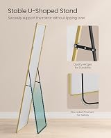SONGMICS Full Length Mirror 165x60 cm Rectangle with Stand Pale Gold view 4