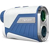 WOSPORTS Golf Range Finder with Slope Switch, 1200 Yards Rangefinder for Golfing & Hunting, ±1yd Accuracy, 0.3s Flag Locking Vibration, Rechargeable, Blue