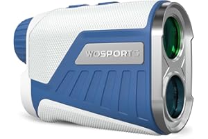 WOSPORTS Golf Range Finder with Slope Switch, 1200 Yards Rangefinder for Golfing & Hunting, ±1yd Accuracy, 0.3s Flag Locking Vibration, Rechargeable, Blue