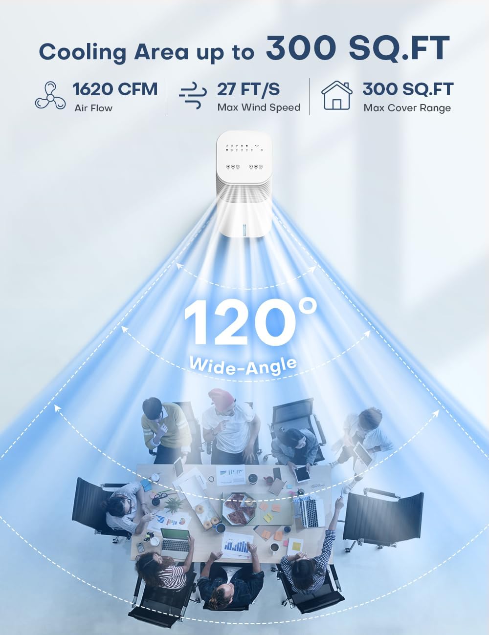 TEMEIKE 4-IN-1 Portable Air Conditioners, Evaporative Air Cooler w/ 4 Modes & 3 Speeds, 15H Timer for Smart Auto-off, 2-Gal Tank for 20H Cooling,17FT Remote,No Hose Needed,120°Oscillating Swamp Cooler