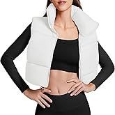 Century Star Puffer Vest Women Girls - Cropped Fall Winter Outerwear Puffy 2025 Quilted Top Jacket Coat Gilet Sleeveless Zip