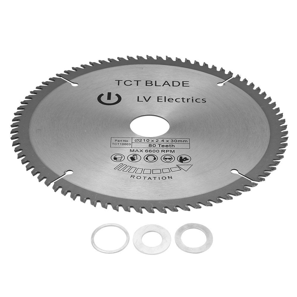 Delaman Circular Saw Blades 210mm x 30mm for Metal Wood Stone Glass Plastic Cordless Cutting Saw Disc 80T Teeth