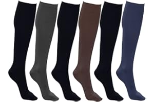 Winterlace Women’s Trouser Socks, Opaque Stretchy Nylon Knee High, Many Colors, 6 or 12 Pairs