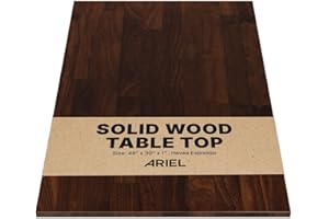 ARIEL 48 x 30 x 1 Hevea Espresso Finished Solid Wood Table Top, Dark Walnut Desktop for Standing/Adjustable Desk/Office Tabletop/Gaming Desk/Kitchen Countertop