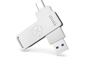 iDiskk 256GB Flash Drive for iPhone 17/16/15 Pro/Max, USB-C iPad, MacBook, Android, 500MB/s, High-Speed USB 3.2 Memory Stick 
