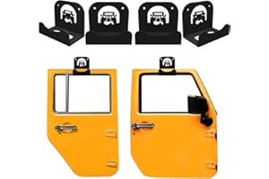 HANGEASE 4pcs Automobile Car Door Hanger Rack Storage Vehicle Wall Mount Garage Metal Bracket Removable Holder Saving Space Compatible with 1956-2024 Jeep Wrangler CJ YJ TJ LJ JK JKU JL JLU Gladiator JT