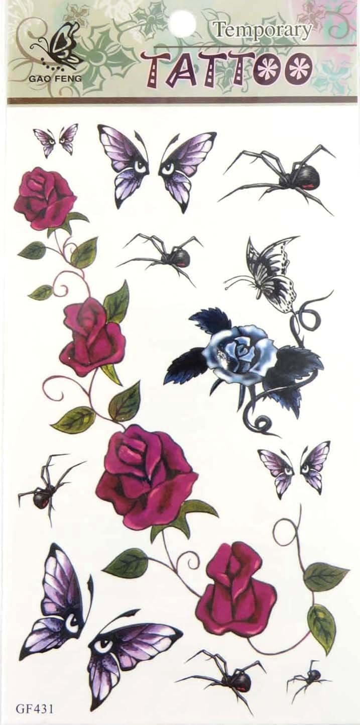 butterfly rose temporary tattoo sticker? Clothing
