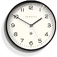 NEWGATE® Number Three Echo Wall Clock - Analog Wall Clock - Modern Clock - Kitchen Wall Clocks - Round Wall Clock - Easy to Read - British Design - 14 Inch Clock (Black)