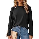 PrettyGuide Womens Long Sleeve Shirts Modal Cotton Basic Tee Crewneck Loose Fit Tops