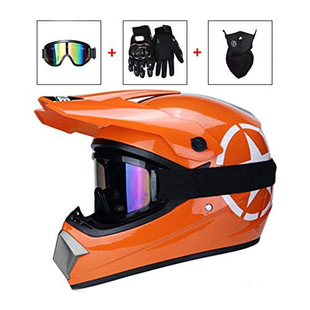 Casco da Motocross 4 Pezzi Set con Occhiali/Maschera/Guanti Casco da Moto  Sportivo off-Road DH Enduro Casco ATV MTB Quad Motocicli Casco da Moto per  Uomo Donna@Nero_L Casco da Cross da Uomo Cross