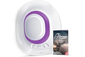 Fivona Sitz Bath for Toilet Seat Postpartum and Hemorrhoids Care - Yoni Steam Seat - Foldable Basin for Epsom Salt Soak - Por