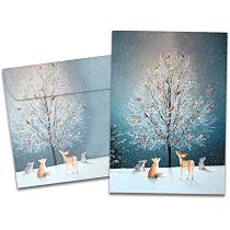 Tree-Free Greetings EcoNotes Weihnachtskarten – 12 Stück Mit Umschlägen, 10 X 15 Cm, Aus 100% Recyceltem Papier