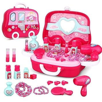 Vivir Bring Along Vanity Princess Makeup and Jewelry Toys for Kids