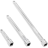 DAKCOS 3 Pieces 3/8 Inch Drive Wobble Extension Set Includes 3 6 9 Inch Extensions Premium Chrome Vanadium Steel with Mirror Finish