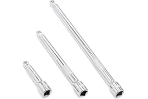 DAKCOS 3 Pieces 3/8 Inch Drive Wobble Extension Set Includes 3 6 9 Inch Extensions Premium Chrome Vanadium Steel with Mirror Finish