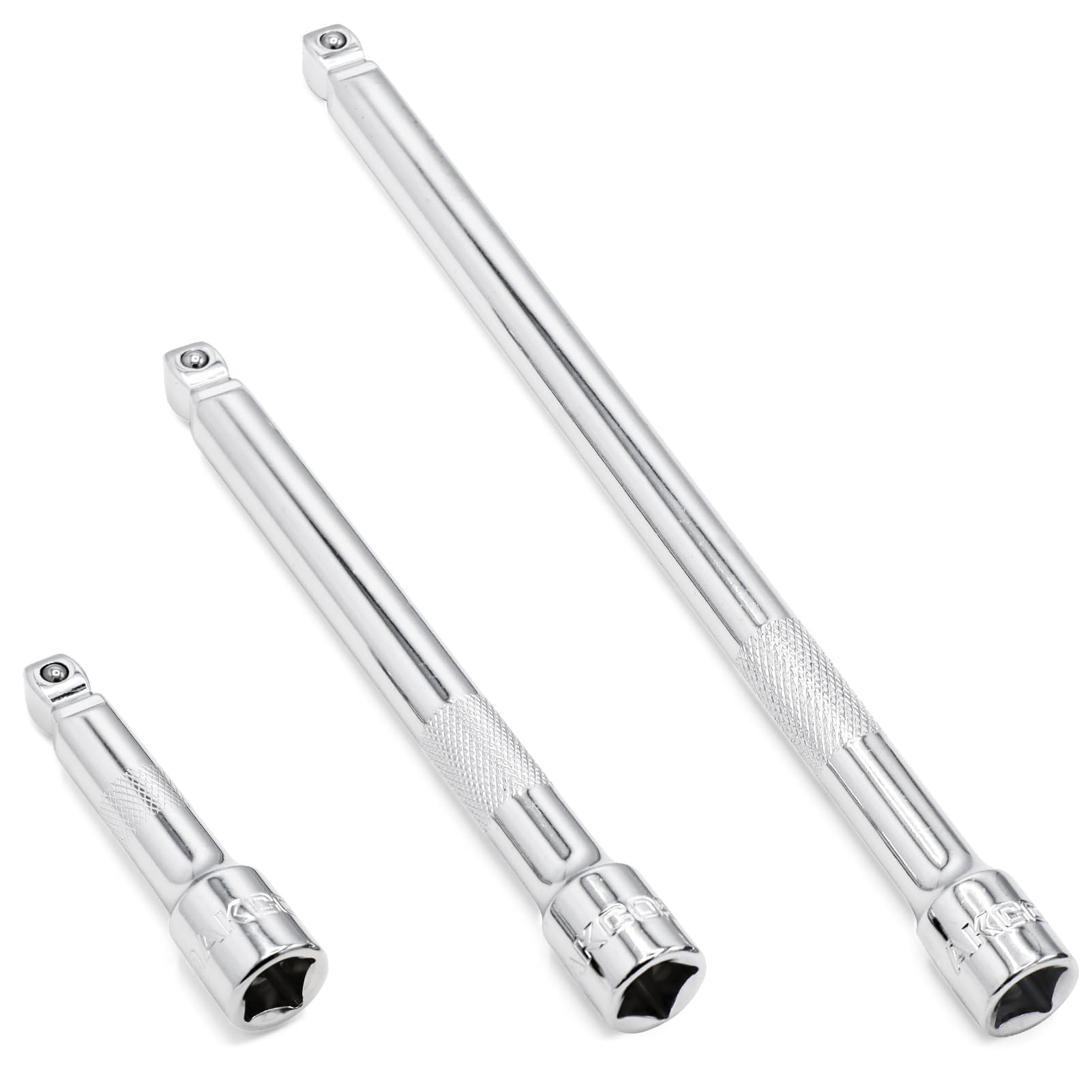 DAKCOS 3/8 Inch Drive Wobble Extension Bar, 3 Pieces Wobble Socket Extension Bar Set, Extensions Socket Tool, CR-V Steel