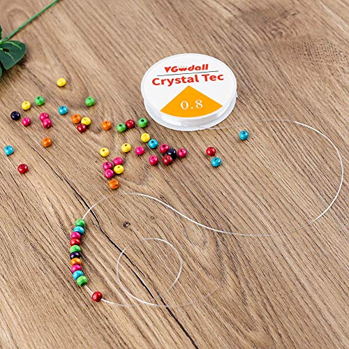 VGOODALL 10 Stück 0.8mm Elastisch Schmuckfaden, 100m Transparent Gummifaden Elastische Schnur für Perlenschmuck Armbänder Basteln