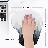 Hsurbtra Ergonomic Wrist Rest Mouse Pad 9.5 x 8.3 Inches White Forest view 6