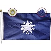 Heavy Duty Zavala De Lorenzo Texas Flag 3x5 Ft -Longest Lasting Oxford Nylon 210D | Four Rows Stitching Fly Ends| Embroidered Stars | Texan History Flags Decoration Gift Yard House Banner