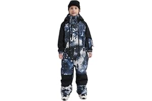 BUMDEEP Kids Girls Boys One Pieces Snowsuits Ski Suits Jumpsuits Snowboard Outdoor Winter Waterproof Jackets