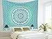 Popular Handicrafts Tapestry Wall Hanging Hippie Ombre Mandala Wall Art Bohemian Hippy Intricate Indian Tapestry 84x90 Inches (215cm x 230cm) Green