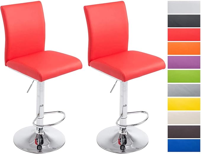 CLP 2er Set Barhocker Köln Mit Kunstlederbezug I Barstuhl Mit Lehne Und