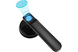 Foxgard Smart Fingerprint Door Lock,Keyless Entry Door Lock with Handle,Fingerprint Door Knob for Bedroom,Office(Black)