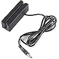 Posunitech Msr90 Swiper Magnetic Credit Card Reader USB 3-Tracks Hi/Lo Data Collector, Mini Stripe Card Reader for Point of Sale (POS), Access Control, ID Verify
