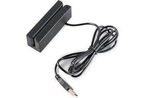 Posunitech Msr90 Swiper Magnetic Credit Card Reader USB 3-Tracks Hi/Lo Data Collector, Mini Stripe Card Reader for Point of Sale (POS), Access Control, ID Verify