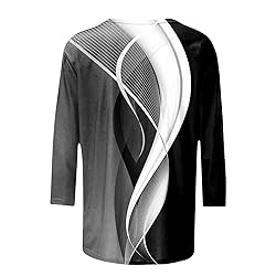 slqdgmryz 3/4 Sleeve Tops for Women Summer Striped