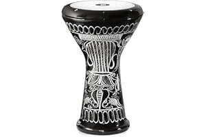 D&V Egyptian Doumbek Darbuka Tombak Drum, Aluminum, Black