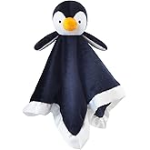 Doindute Baby Black Penguin Soft Stuffed Animal Security Blanket, Plush Penguin Character Lovey Blanket, Baby Shower/Nursery Gift, Newborn Infant Toddler Snuggle Blankie for Boys Girls, 13 Inches