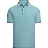 Alex Vando Mens Golf Shirts Moisture Wicking Quick-Dry Short Sleeve Fashion Designed Polo Shirts for Men