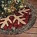 Ivenf Christmas Tree Skirt, 48 inches Large Burlap Plaid Snowflake with Thick Faux Fur Edge Skirt, Rustic Xmas Tree Holiday Decorations