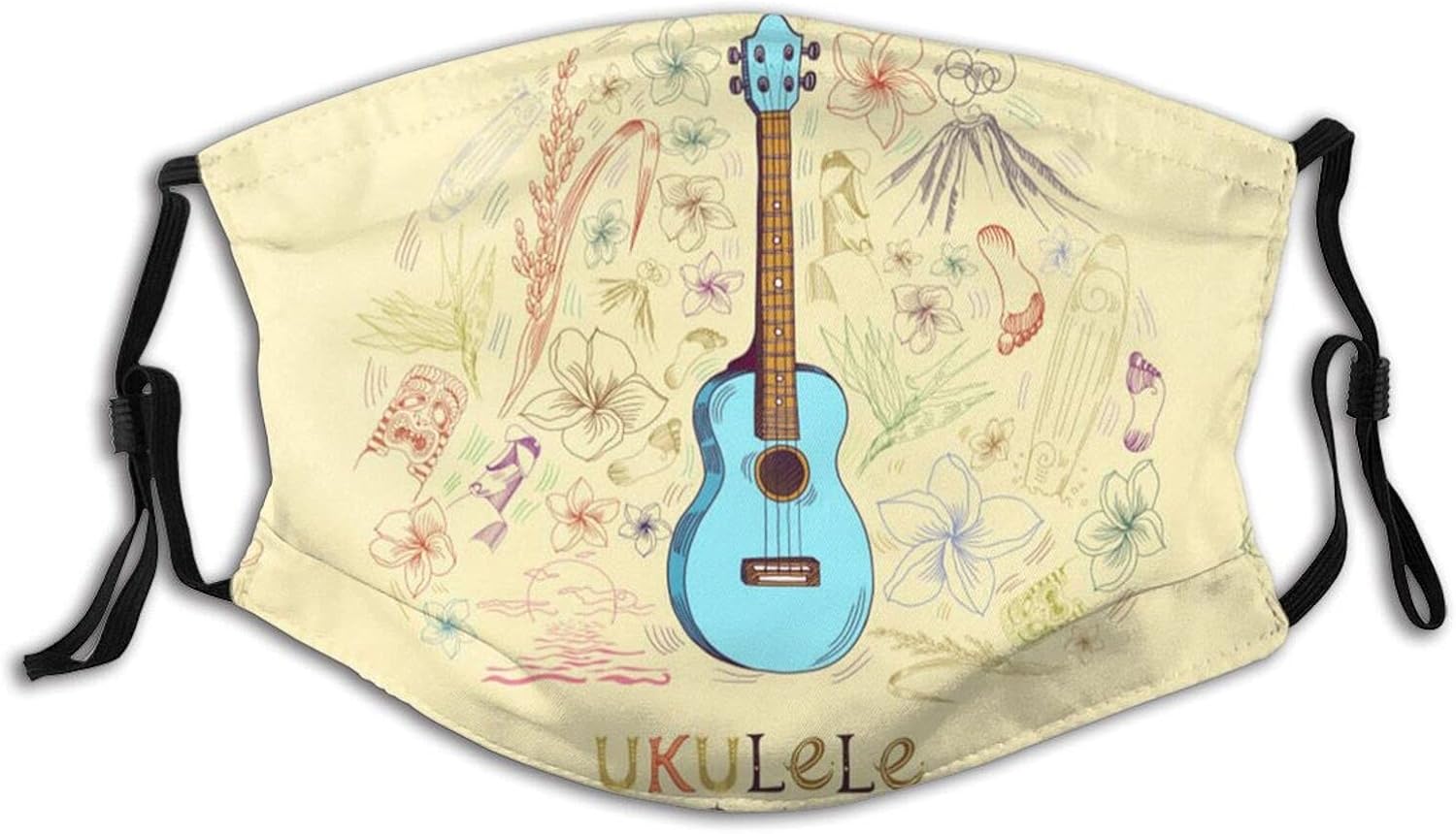 Ukulele Baryton Neck Gaiter Bandana Balaclava Face Mask For Unisex at