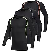 AYESZEQ 3 Pack Youth Boys & Girls Long Sleeve Compression Shirts Sports Base Layer for Kids Cold Gear