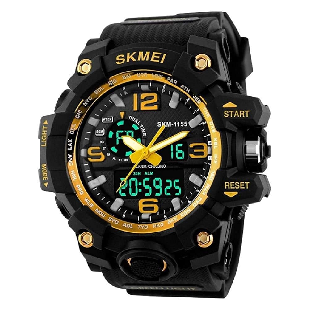 Buy SKMEI Dual Time AnalogDigital Black Dial Men's Watch SK1155B