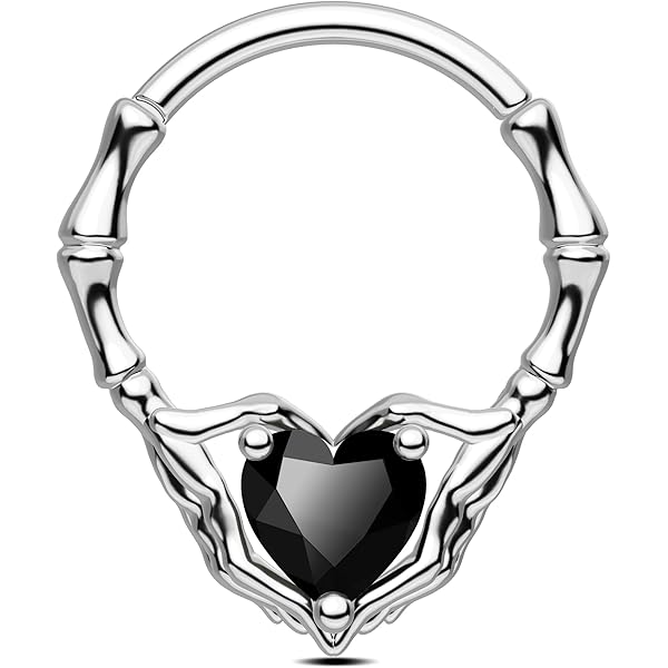 Melighting 16G Halloween Septum Ring Moth Helix Earring 316L Stainless Steel Daith Earring 10mm Septum Clicker For Women Gothic Cartilage Earring, 16G10mm, Stainless Steel, Metal
