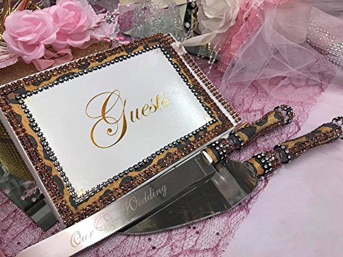Leopard Print Wedding Reception Guest Book and Cake Server Knives - Thumbnail 4
