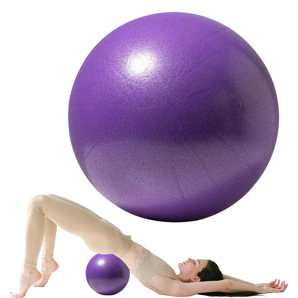 25cm Soft Pilates Ball - 9.8 Inch Exercise, Mini Barre, Gym Ball Inflatable Straw For Easy Inflation - Perfect for Yoga, Pilates, Core Training, Physical Therapy and Balance (Home & Gym & Office)
