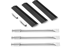 AOREWTGGH Grill Parts for Oklahoma Joe's Longhorn Combo 3-Burner, Grill Replacement for Charcoal/Gas Smoker, Heat Plate Shield 12201767 14201767 15202029 16202046 Grill, Tube & Crossover Tubes for Oklahoma Joe