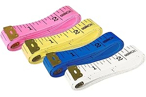 GDMINLO 4 Pack Soft Tape Measure Double Scale Body Sewing Flexible Tailor Craft Vinyl Ruler for Weight Loss Medical Body Measurement, Has Centimetre Scale on Reverse Side 60-inch