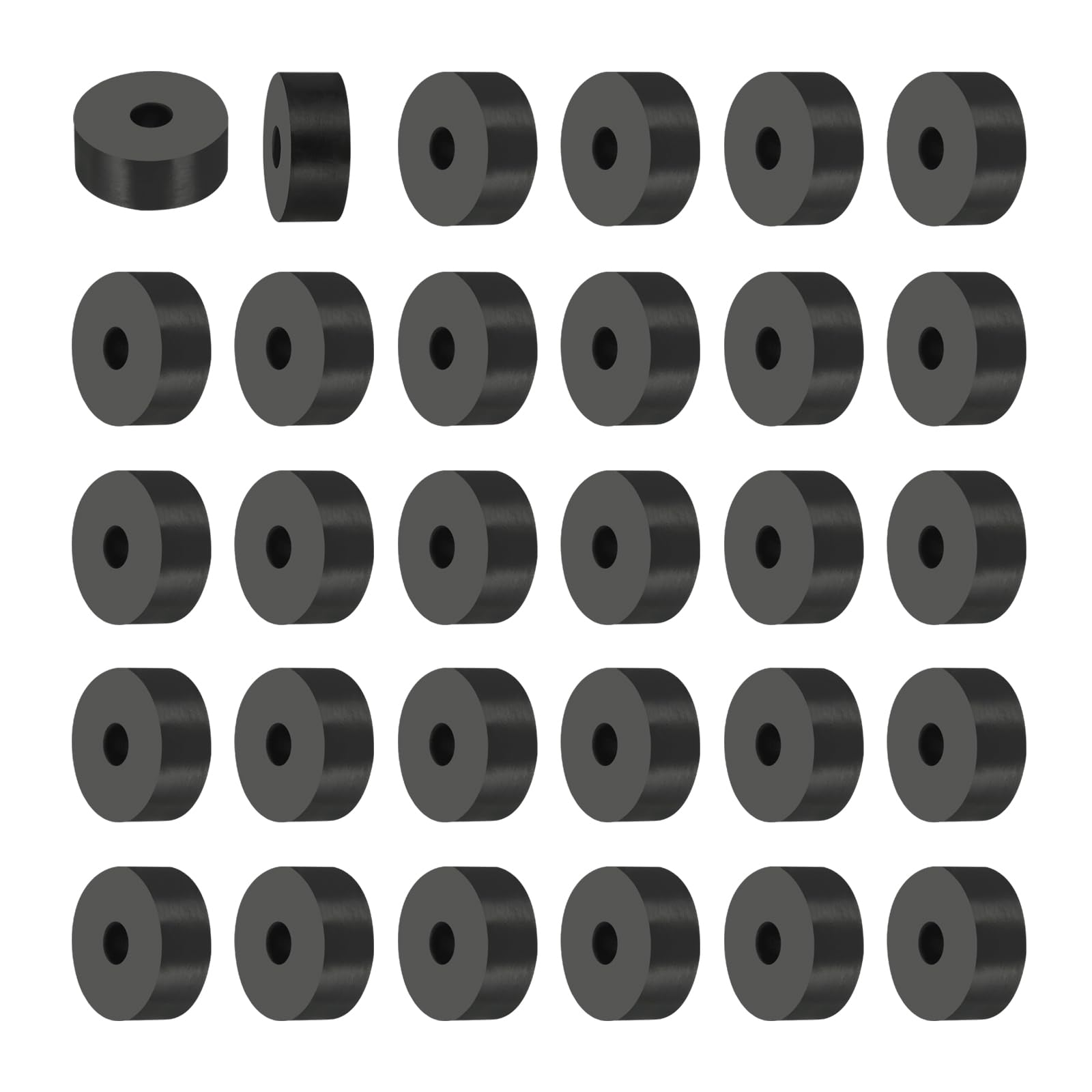 PATIKIL Multi Purpose Rubber Spacer, 30Pcs 6.5mm ID x 25mm OD x 10mm T Neoprene Round Anti-Vibration Isolation Pads Isolator Rubber Bushings Spacer Washer for HVAC Bolts Car Accessories