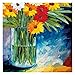 Egoshop Ribbon Embroidery Kit Oil Painting Bouquet DIY Wall Decor Stamp Embroidery kit No Frame Oil Painting Bouquet