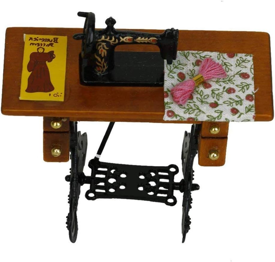Sewing Machine Mini Sewing Machine Vintage Sewing Machine Miniature Sewing Machine Dollhouse Decoration Fit for 1:12/1:6 Scale Dollhouse