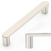 Amerdeco 10 Pack ZH0005BSN Brushed Satin Nickel 5 Inch(128mm) Hole Centers Kitchen Cabinet Pulls Hardware Modern Kitchen Handles for Cabinets Cupboard Handles Drawer Pulls