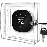 PKLIYH Universal Small Thermostat Lock Box-Thermostat Cover with Key Clear Small Thermostat Guard Fit All Ecobee,Google,Nest 